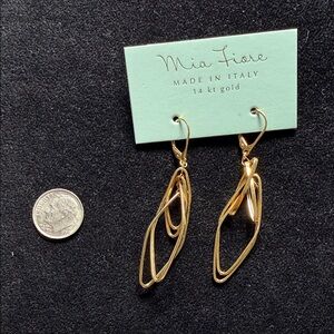 Dyadema 14kt Gold Layered Dangle Earrings - Gold